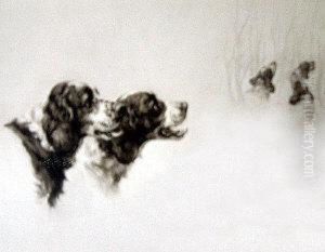 Studies Of Spaniels by Maud Earl