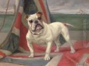 'what We Have We'll Hold', A Portrait Of Dimboola The Champion Bull Dog by Maud Earl