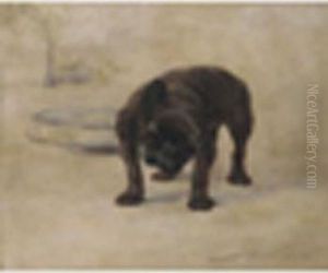 French Bulldogchampion 
"dinnette", "indeed, Indeed, Repentance Oft Before Iswore-but Was I 
Sober When I Swore?" Signed, Oil On Canvas 20 X24in