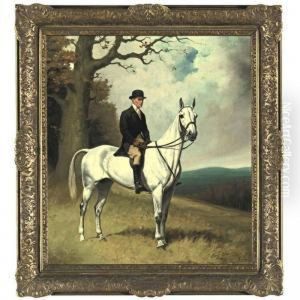 Walter Jeffords Sr. On His Favorite Grey Field Mare, Little Boy Blue by Percy Earl