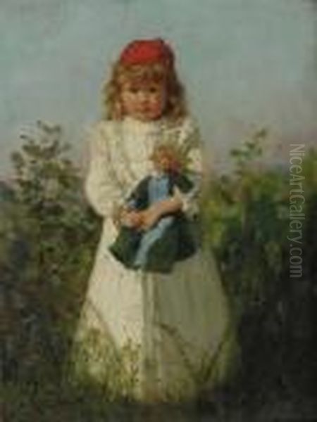 Young Girl With Doll - view 1