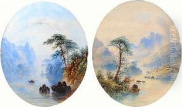 Loch Scenes With Boatman And Cattle Watering - view 1