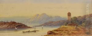 Italian Lake Scene At Sunset
