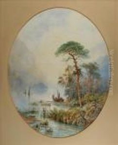 Highland Lakelandscapes With Figures And Sailing Boats