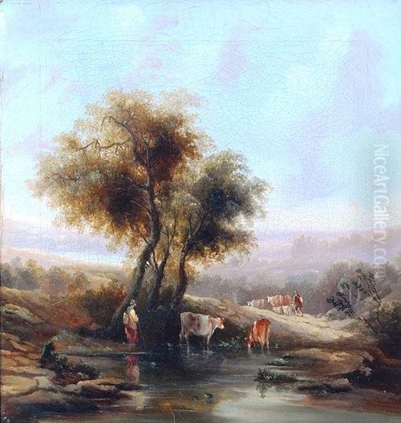 Cattle Being Driven In A Rural Landscape - view 1