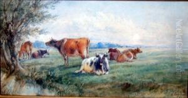 Cattle Beside A Stream - view 1