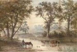 Watering At Dusk by Henry Earp