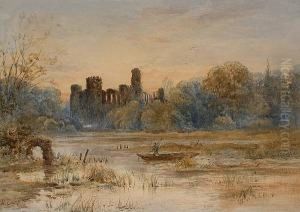 A Ruined Abbey At Dusk.
