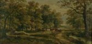 Cattle On A Wooded Country Lane