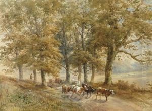 Droving Cattle Down A Rural Lane