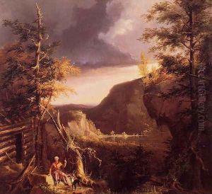 Daniel Boone Sitting at the Door of His Cabin on the Great Osage Lake, Kentucky by Thomas Cole