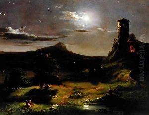 Landscape (Moonlight), c.1833-34 by Thomas Cole