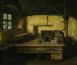 Feuerstelle In Einer Bauernkuche.
