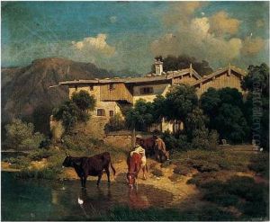 Bauernhaus Mit Kuhen (farmhouse With Cows) by Robert Eberle