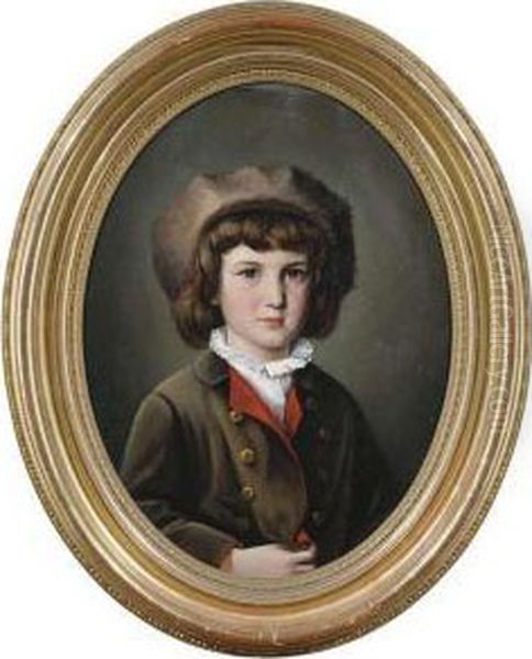 Portrait Of A Young Boy With A Fur Cap. - view 1