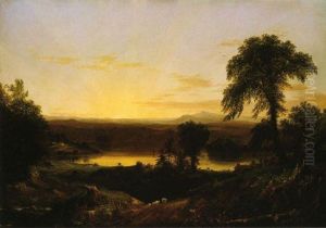Summer Twilight: A Recollection of a Scene in New England by Thomas Cole