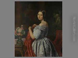 Dame Mit Fruchten by Anton Ebert
