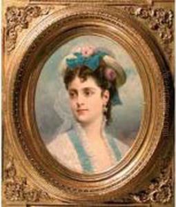 "portrait De Femme Au Ruban Bleu".