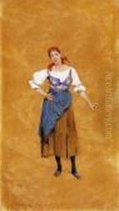 Flirtish Girl by Lajos Deak Ebner
