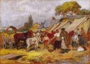 Szolnok Fair - Bargain To The Donkey by Lajos Deak Ebner
