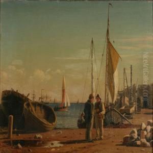 Fishermen In Conversation On Kalkbraenderihavnen,denmark
