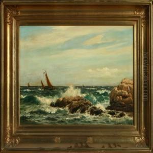 Sailing Boat Off The Scirococo Bay At Spalato, Dalmatinien by Christian Eckardt