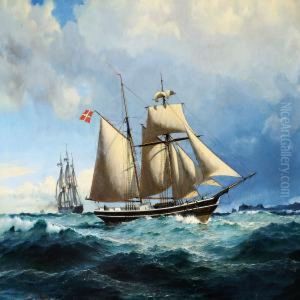 Two-masted Scooner "caroline Og Trine" by Christian Eckardt