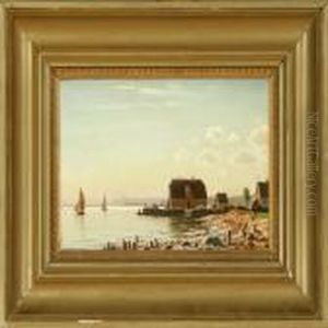 Christian Eckardt: View Of Copenhagen Habour From "kalkbraenderihavnen". Signed Eckardt by Christian Eckardt