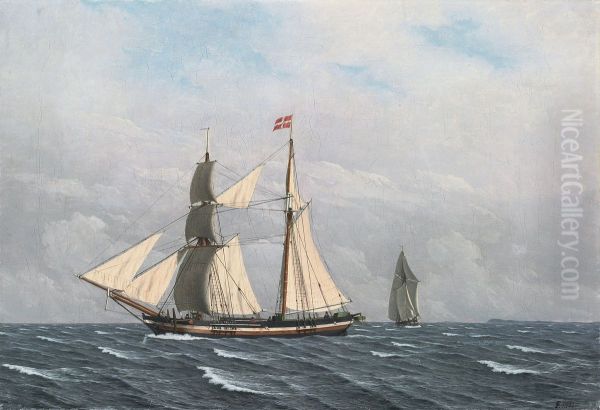 A Sailing Boat In Full Sail - view 1