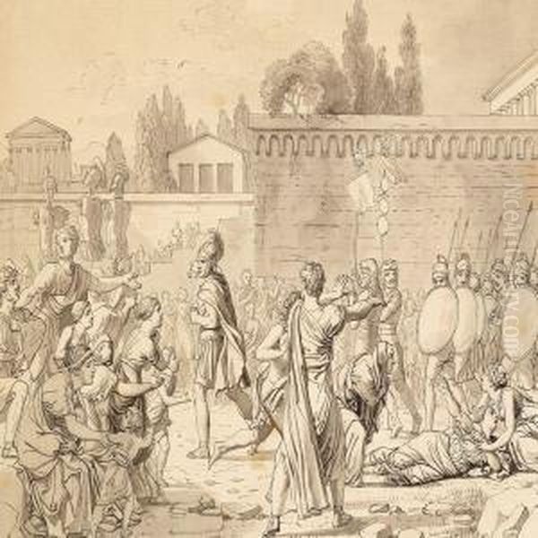 The Survivinghoratian, Conqueror
Over The Curatians, Has Killed His Sister Asshe Cried When Recognizing
The Armour Of Her Fallen Lover - view 1