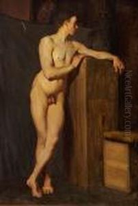 Academy Study Of A Standing Male Nude by Christoffer Wilhelm Eckersberg