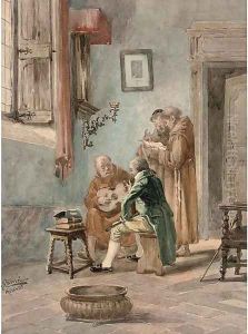 The guitar lesson by Giulio Campi