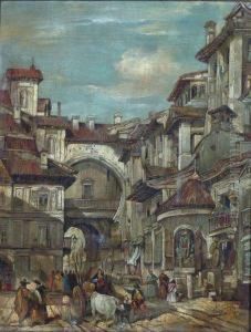 "vista De Ciudad Espanola" by Henry Edridge