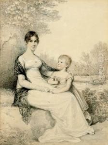 Portrait Of Mrs. Whalley And Her Daughter, Full-length, In A Landscape Portrait Of Mrs. Whalley And Her Daughter, Full-length, In A Landscape
