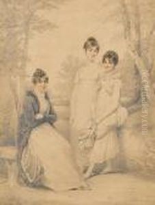 A Mother And Her Two Daughters In A Landscape A Mother And Her Two Daughters In A Landscape