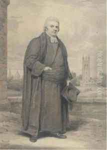 Portrait Of An Academic, Full-length, With Oxford Beyond by Henry Edridge