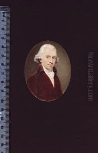 A Gentleman, Wearing Red-brown Coat, White Waistcoat And Frilled Chemise by Henry Edridge