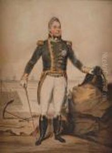 William Duke Of Clarence, Later 
William Iv, Standing Full Length In Naval Uniform On A Rocky Beach