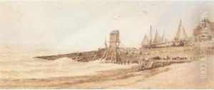 Brighton Beach With Fishing Boats
