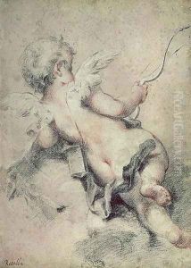 Cupid Lying on the Clouds by Rosalba Carriera