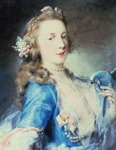 A young lady with a parrot