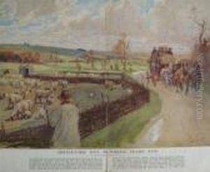 Morning Exercise On Newmarket Heath by Lionel Louis Edwards