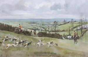Whaddon Chase Hunt From Oving by Lionel Louis Edwards