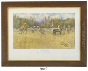 The Princess Elizabeth With The Pytchley Hunt by Lionel Louis Edwards