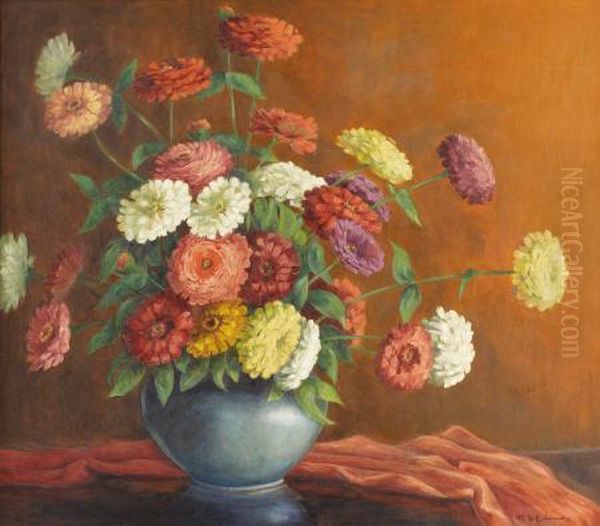 Untitled Still Life With Zinnias - view 1