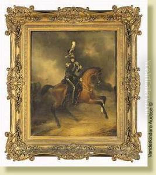Portrait Du Colonel Guisber A Cheval, Fondateur Dupremier Regiment Des Guides - view 1