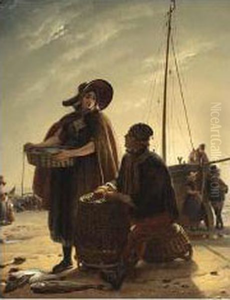 Fishermen On Scheveningen Beach - view 1