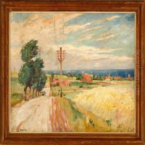 Overlooking A Summer Landscape On Bornholm Island by Mogens Ege