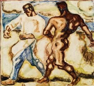 Samann Und Teufel by Albin Egger-Lienz