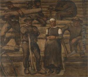 'die Lebensalter' (recto); Studie Fur Die Figur Des Teufels In 'samann Und Teufel'
